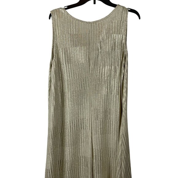 Paper Plane Women Metallic Gold Scoop Sleeveless Dress Size 1X - Picture 7 of 7